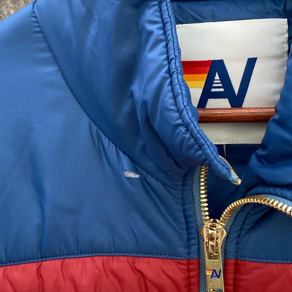 Aviator Nation 4-Stripe Cobalt Puffer Jacket - Picture 4 of 6